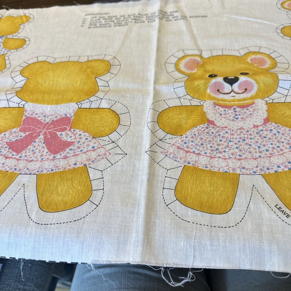 Vintage Sewing Pattern Panel, Uncut, Bear Pattern