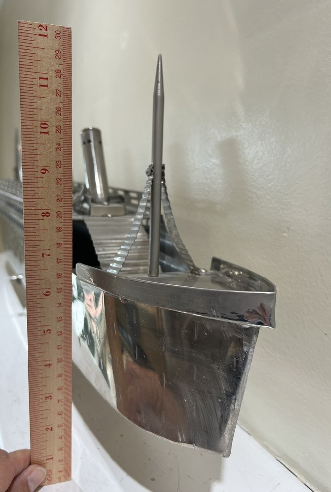 Large hand built metal titanic model in excellent condition.
