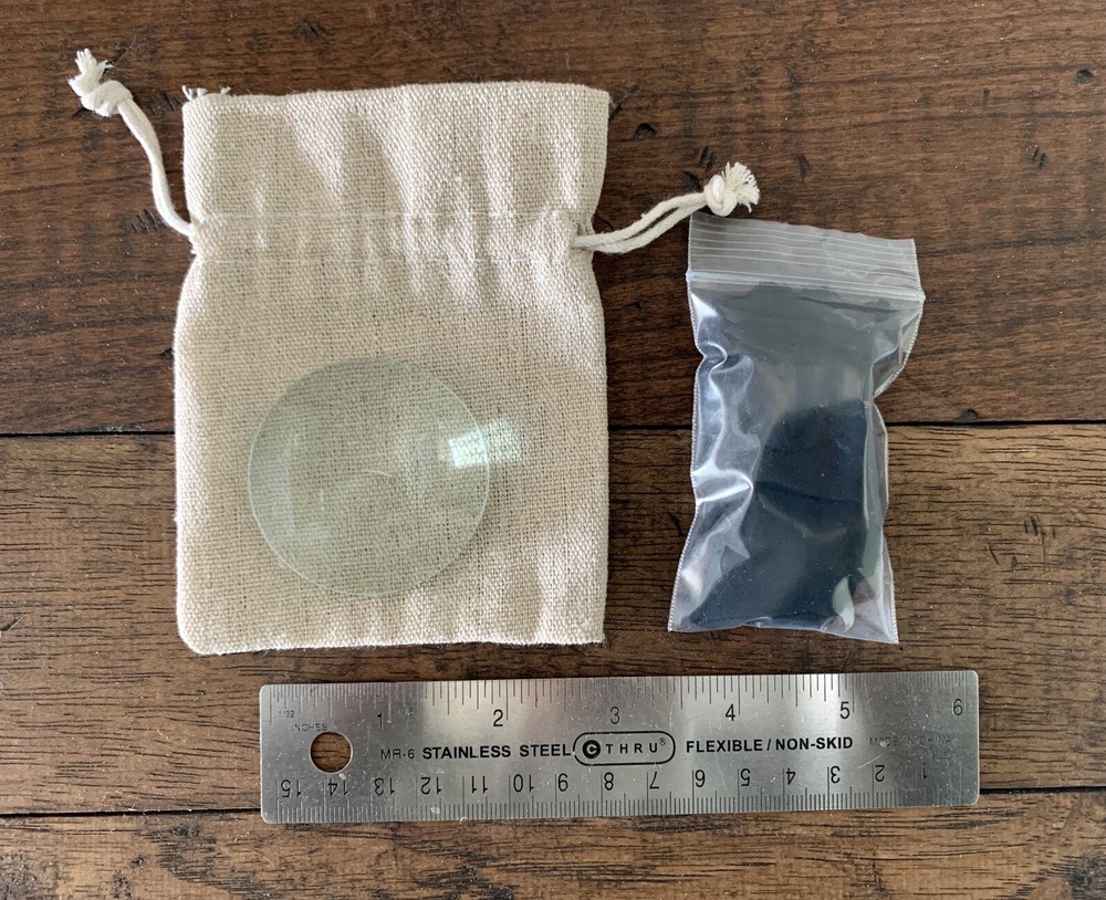 5X Magnifying Glass Fire Starter Kit With Char Cloth