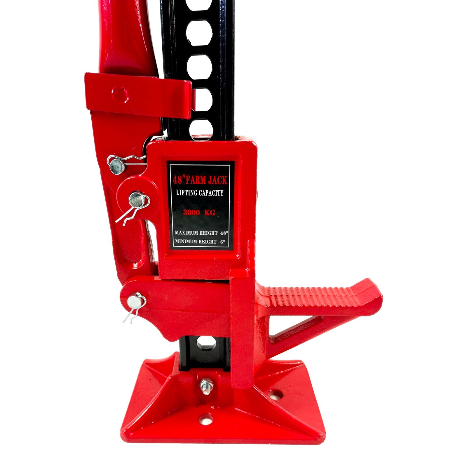 48" High Lift Ratcheting Off Road Utility Farm Jack 6000lbs/3Ton Capacity Red