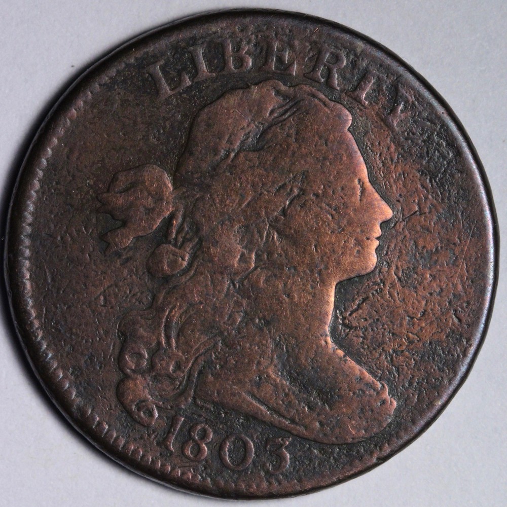 1803 Draped Bust Large Cent VG E127 WGEM