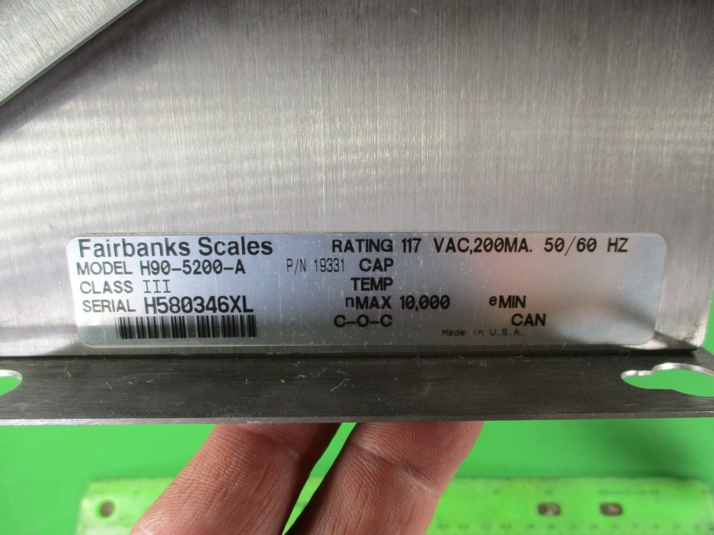 FAIRBANKS Digital Weight Scale Indicator Panel Controller H90-5200-A Display