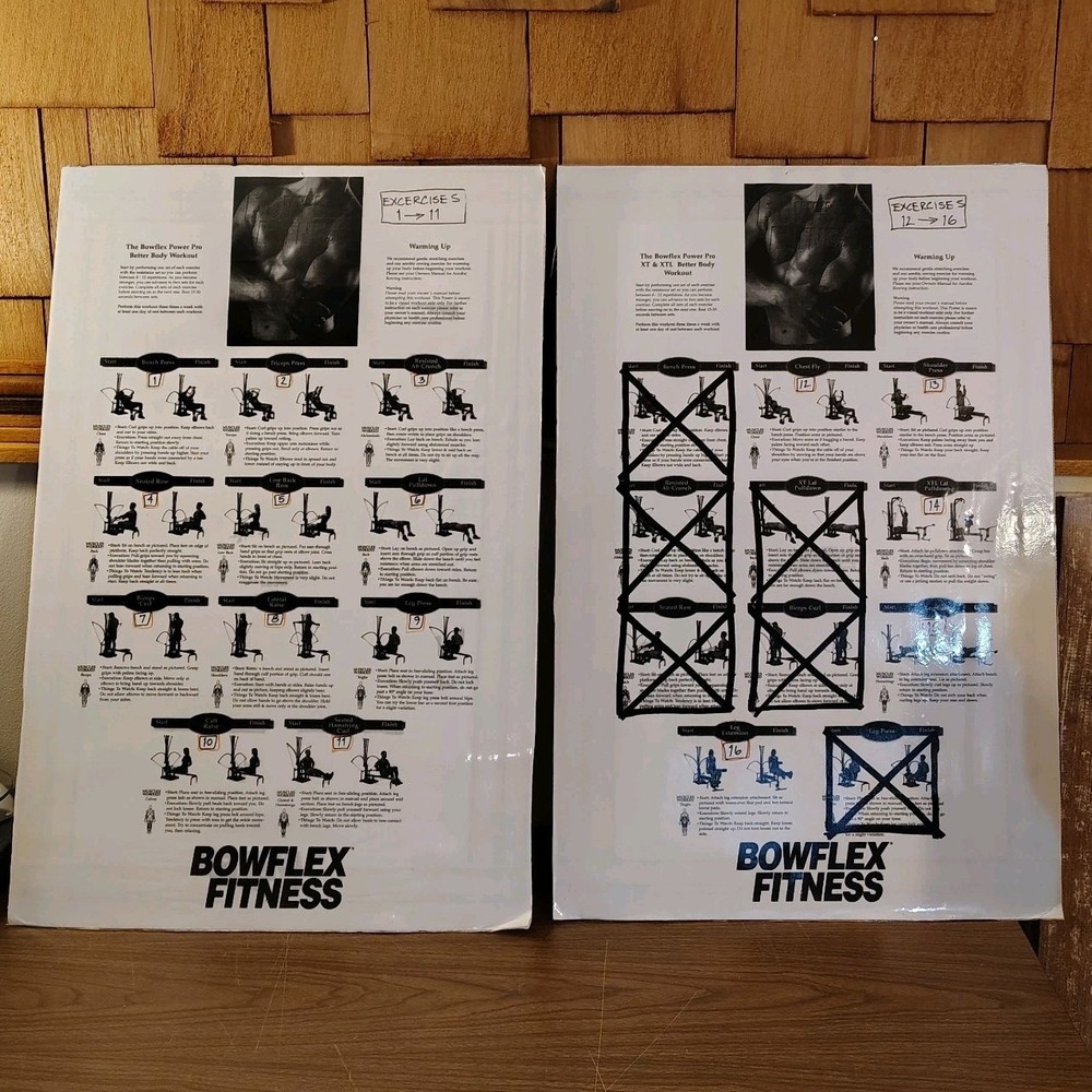 Bowflex Power Pro Workout Poster Laminated Single Sided Mounted READ