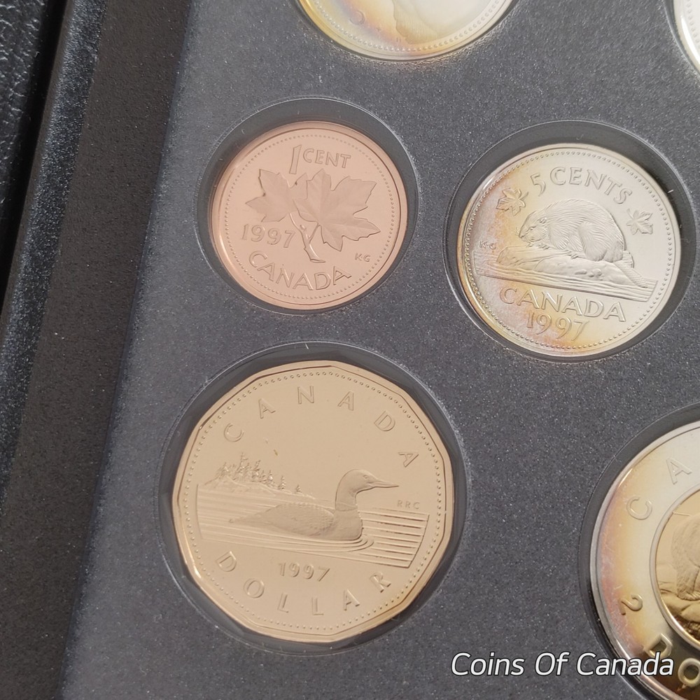1997 Canada Silver Proof Set - Rainbow Toned Coins - Impressive! #coinsofcanada