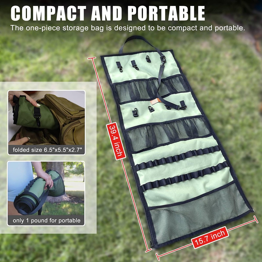600D Camping Organizer Hanging Storage for Camp Kitchen Wrap-Around & Expandable