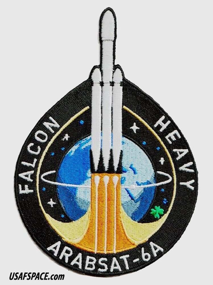 Authentic ARABSAT-6A-SPACEX ORIGINAL-FALCON HEAVY Launch SATELLITE Mission PATCH