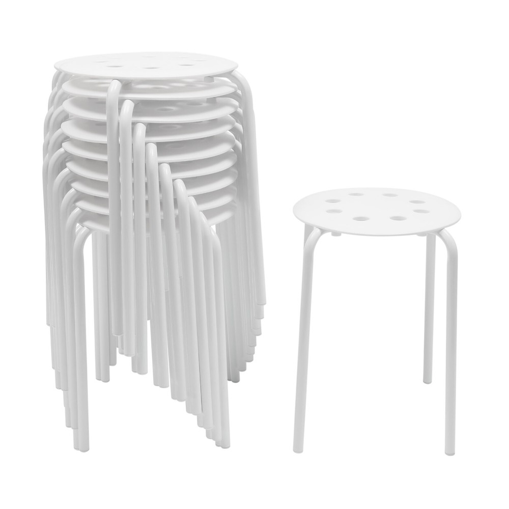 10 Pack Stacking Stools - Versatile Plastic Seating for Home, Office & Garden