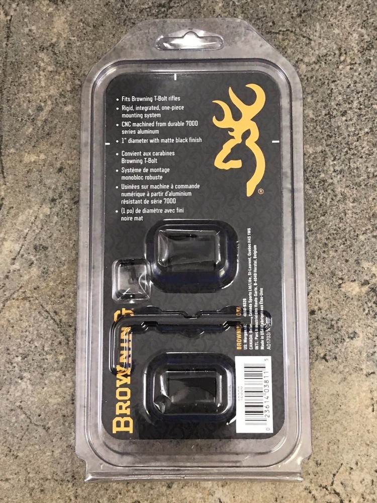Browning Integrated Scope Mount System for T-Bolt 12338 1" Diam Scope Low Height