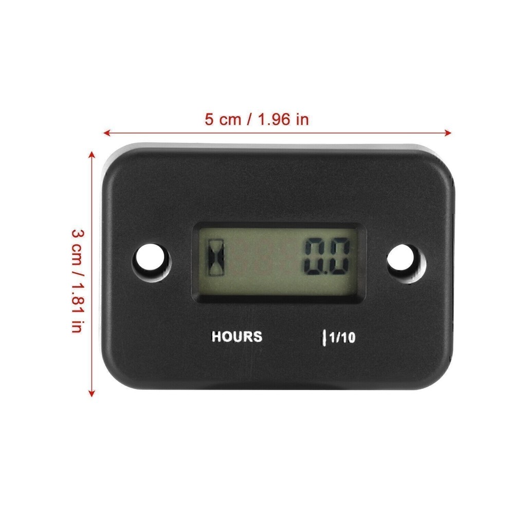 Digital Inductive Hour Meter Waterproof For Lawn Mower Motorcycle US