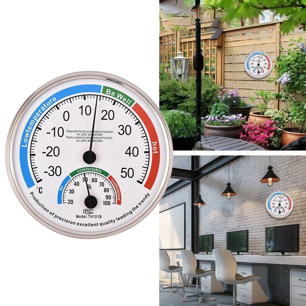 Hygrometer Thermometer ABS Range: 20-Diameter 13cm Classroom