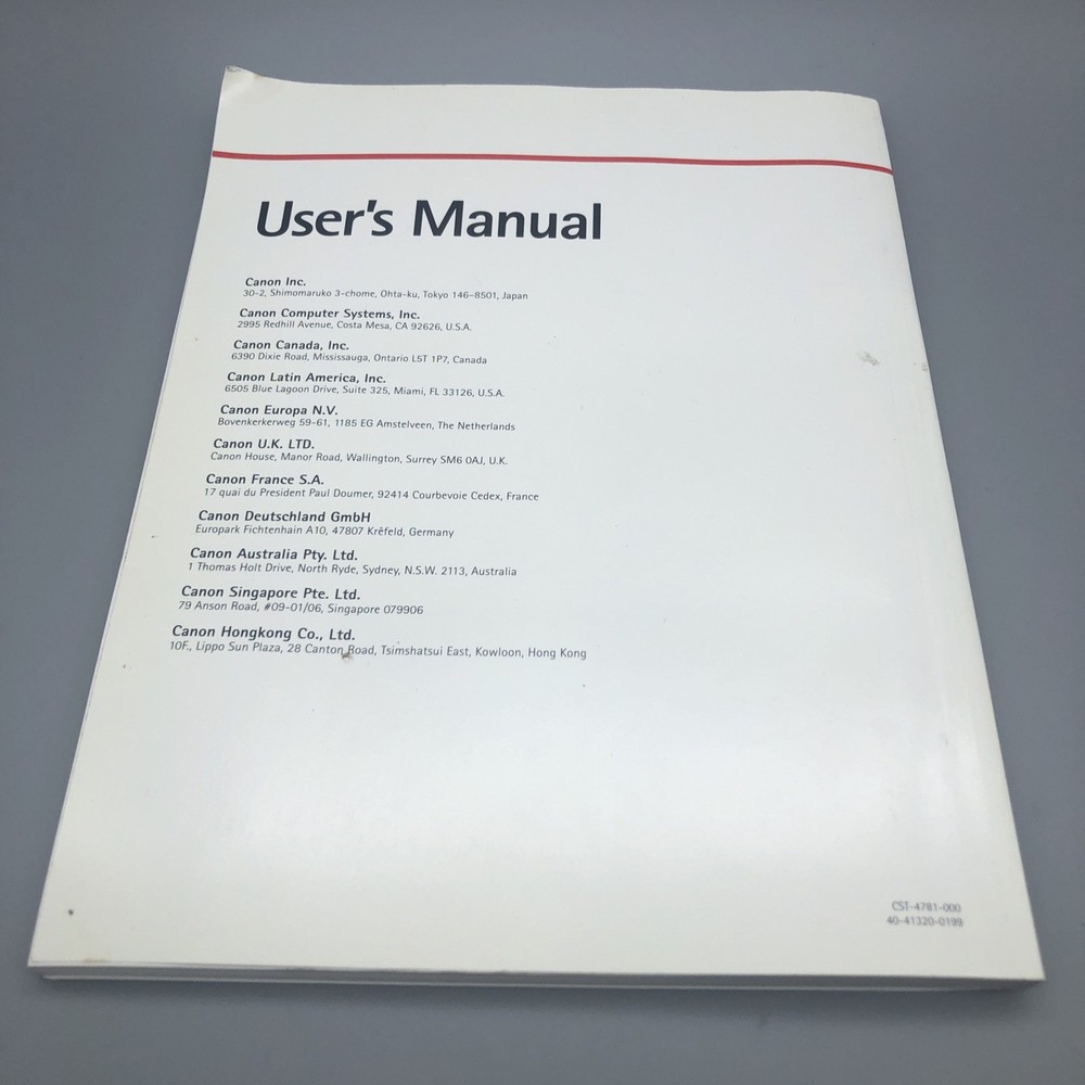 Canon Bubble Jet Printer BJC-1000 User's Manual 1999 Plus Quick Start Guide