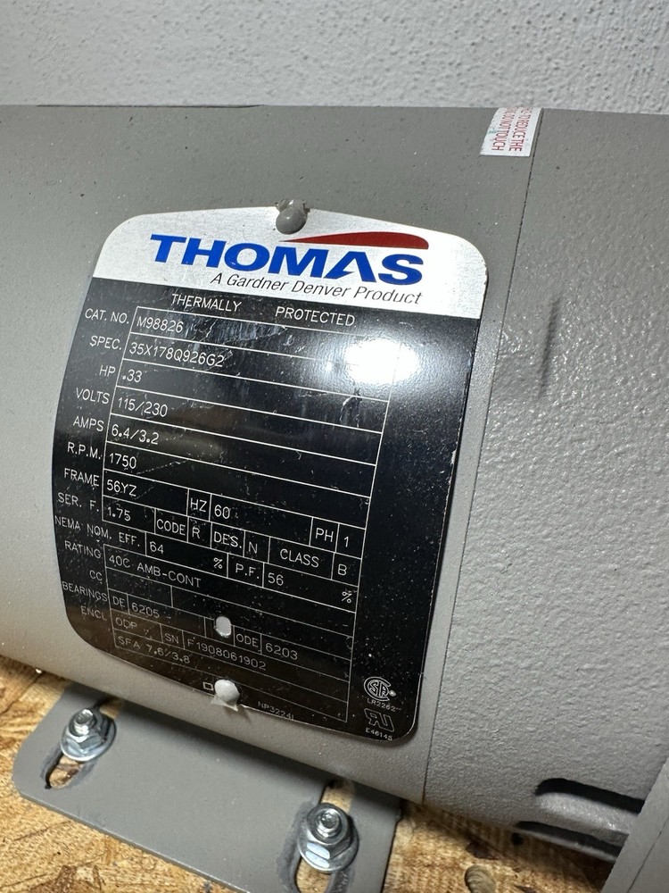 Thomas Oil-Less Piston Air Compressor, Model TA-4172