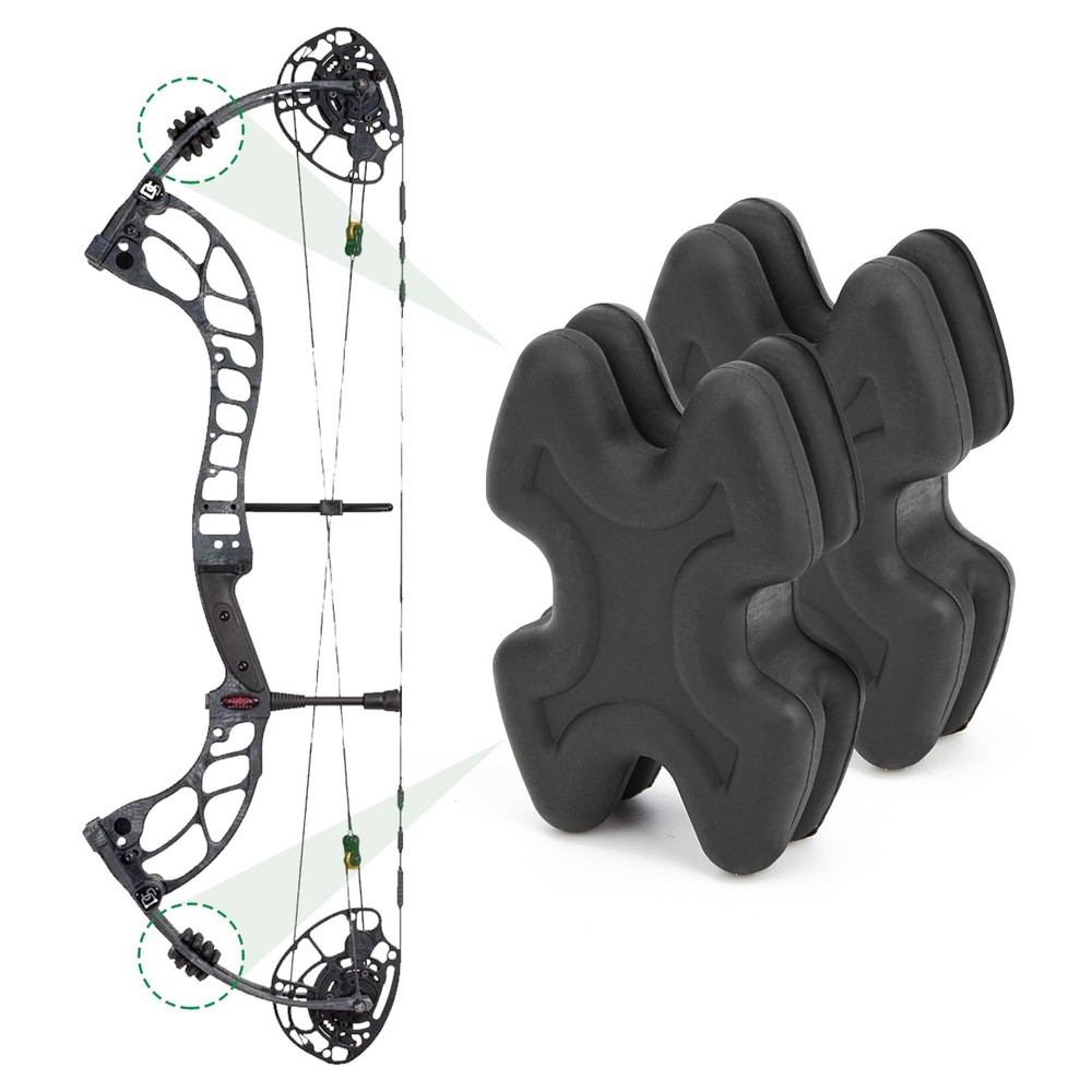 Omoojee 4 PCS Bow Limb Dampeners for Compound and Crossbow, Archery Black