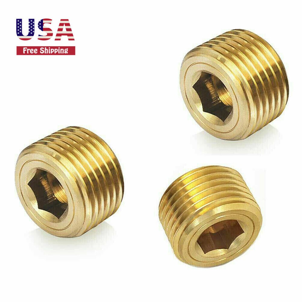 3/4" NPT Male Plug Pipe Fitting Internal Hex Head Socket Plug 3PCS