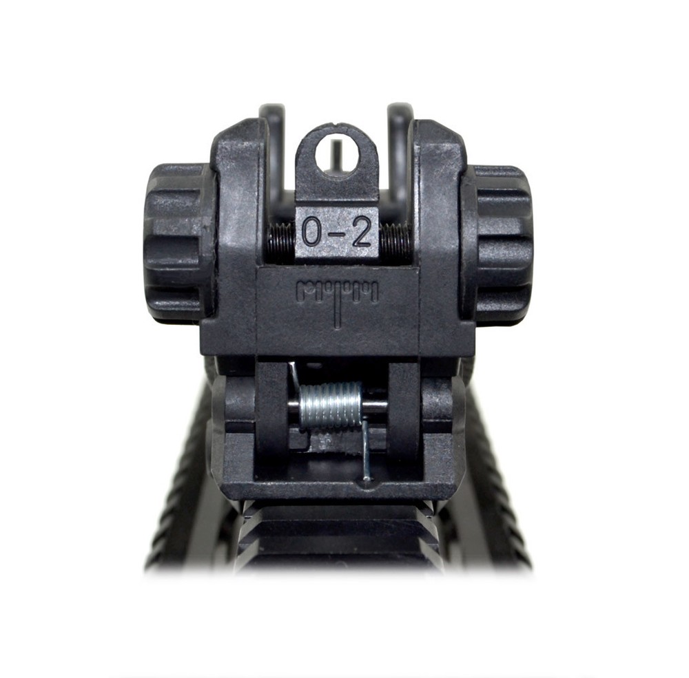 Backup Sight Set Front and Rear, Flip-Up. Polymer - Same plane/receiver height