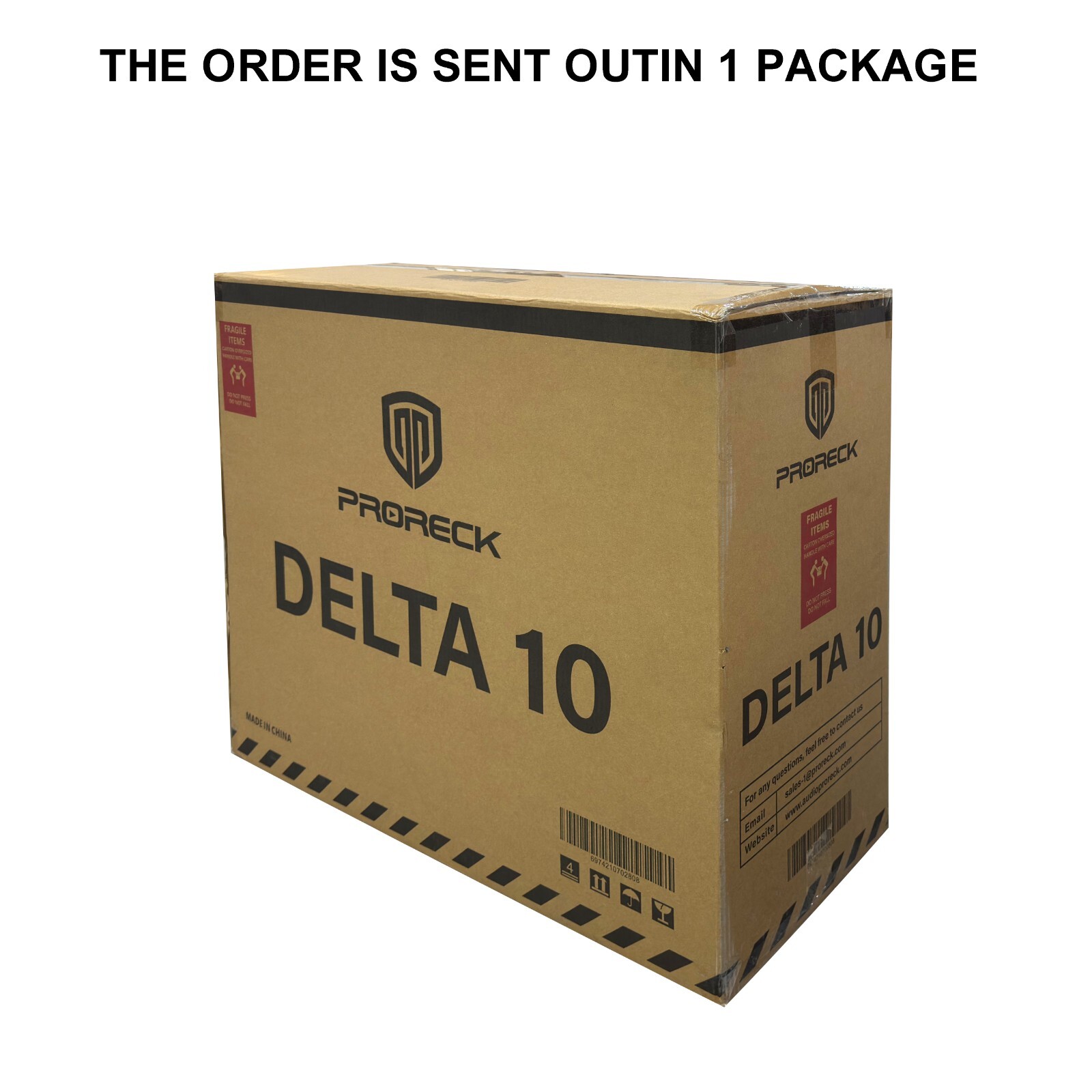 PRORECK PA Speaker System, 4-Channel Powered Mixer, 2*10'' Passive Speaker 1800W