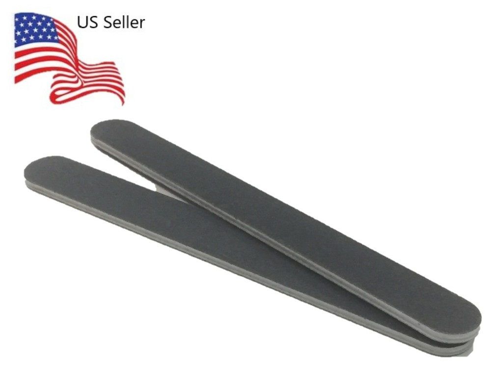 2pc Set Pro Black Double Sided Manicure Sanding Nail File Buffer Emery Boards