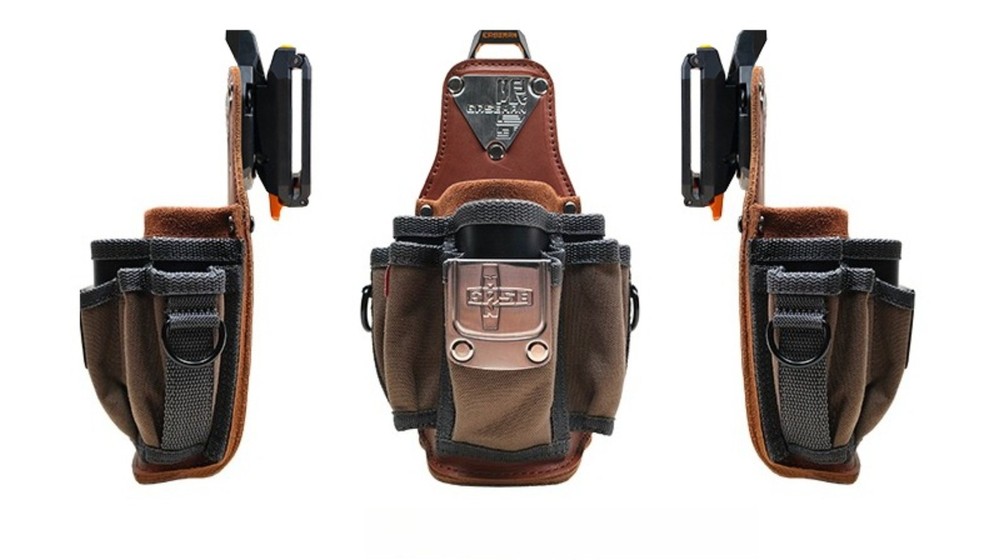 Compact Tool Pouch with Leather Pocket Pad