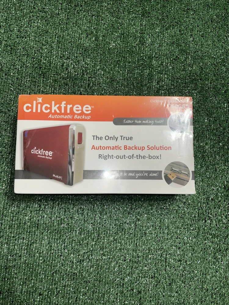 click free Automatic Backup 750GB Hard Drive Never opened with plastic