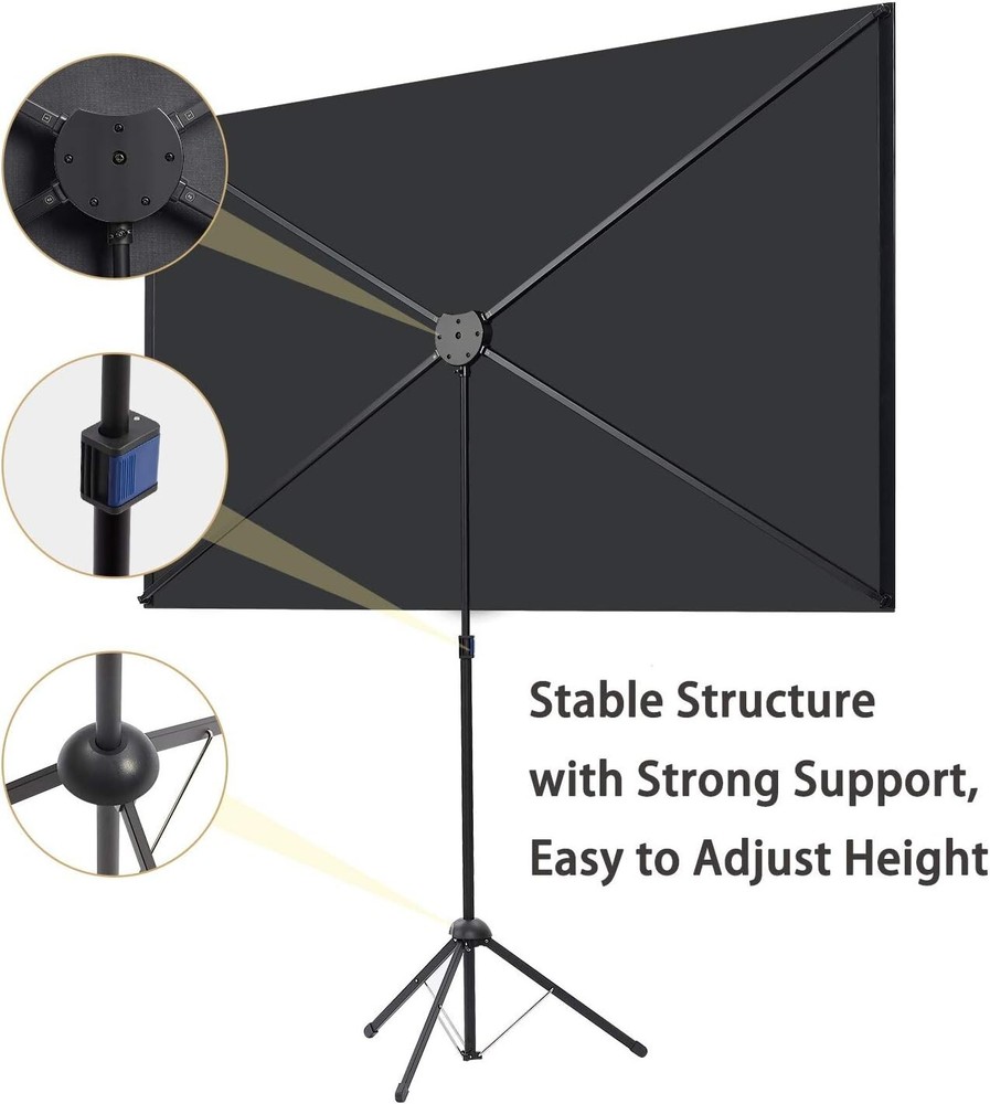 Portable Projector Screen with Stand - 16:9 Format - Lightweight & Easy Setup