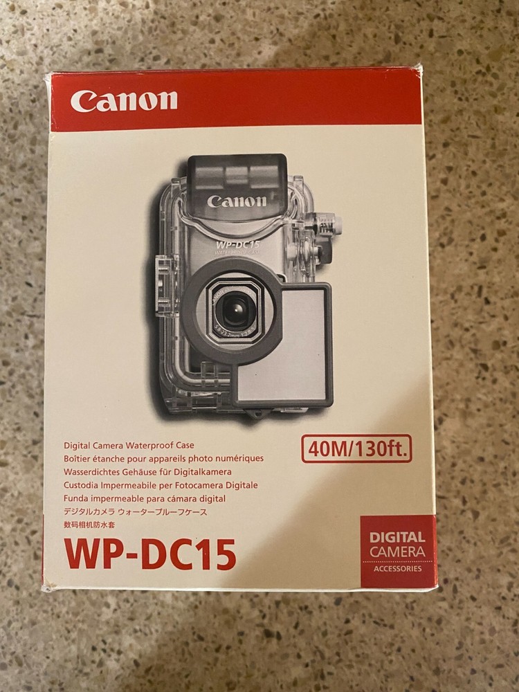 Canon WP-DC15 Digital Camera Waterproof Under Water Camera Case (40m-130Ft) RARE