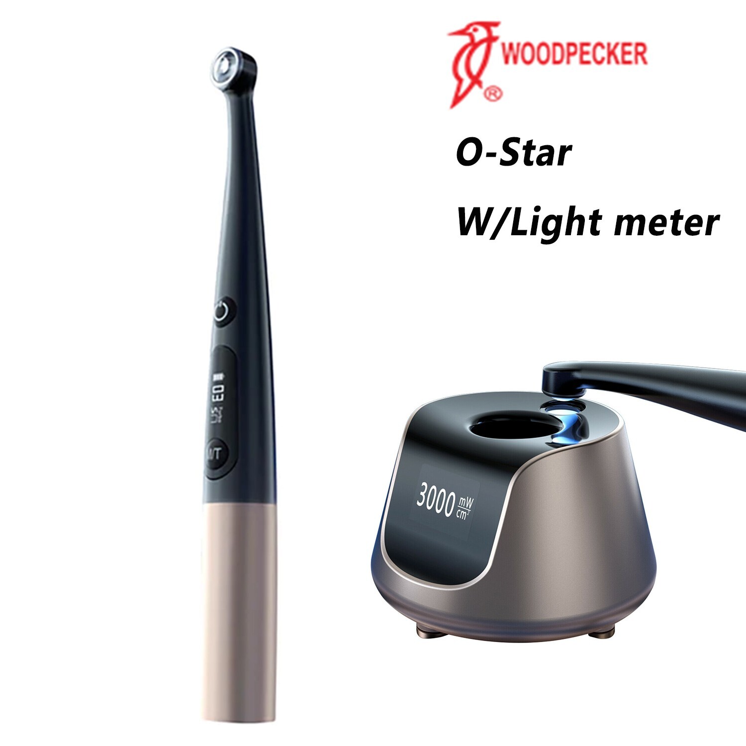 Woodpecker Dental O-Star Curing Light 1 Sec Curing 3000mw w/Light Meter 7 Models