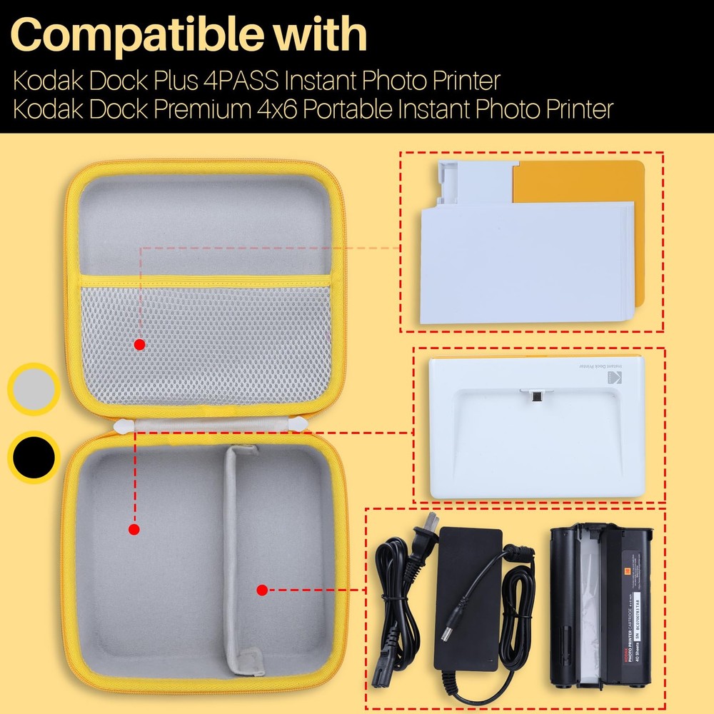 Lebakort Hard Case Compatible with Kodak Dock Plus for Plus, Black