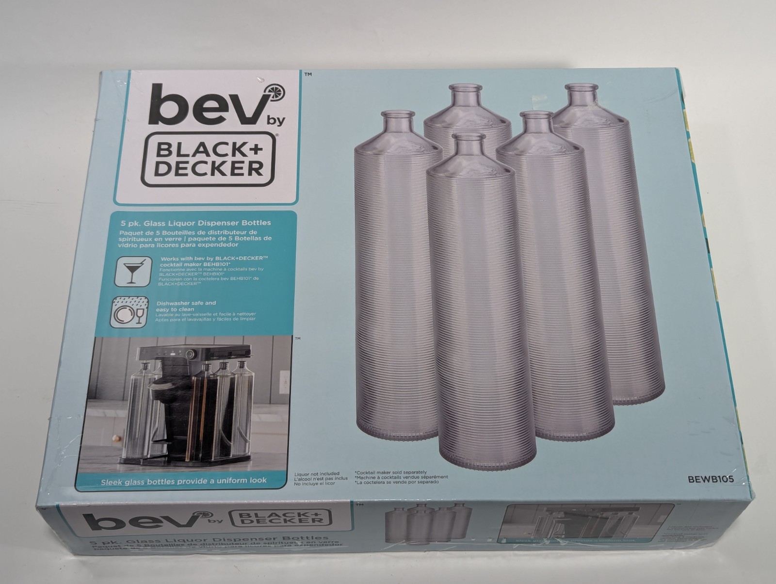 Bev by BLACK+DECKER Cocktail Maker Bottle 5 Pack BEWB105 New In Box