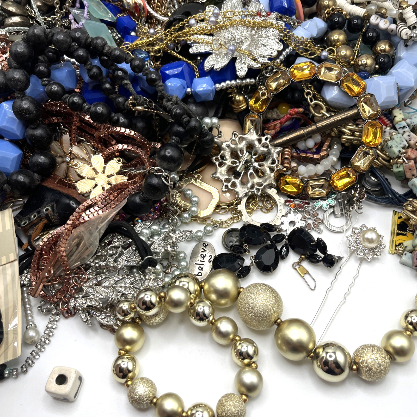 5+ Lb Jewelry Craft Lot Broken Junk Repurpose Upcycle - Vintage To Now