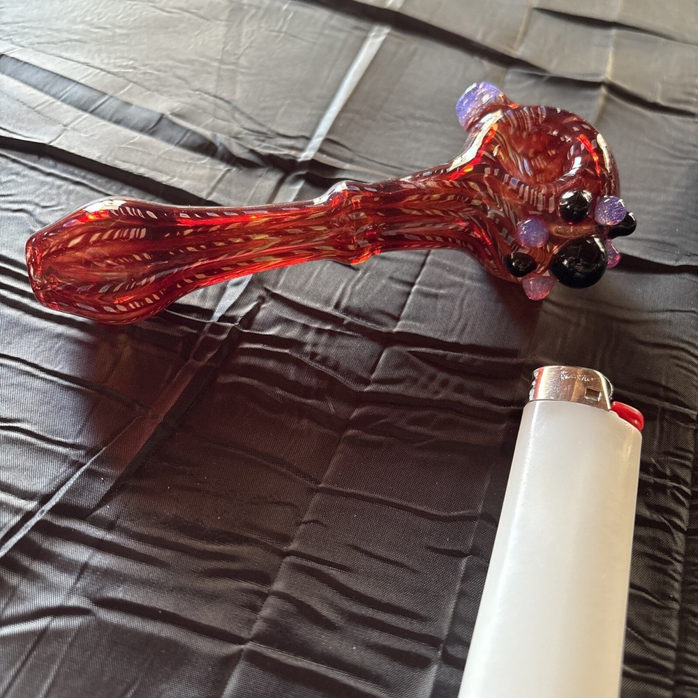 Handmade Glass Pipe Deep Ruby