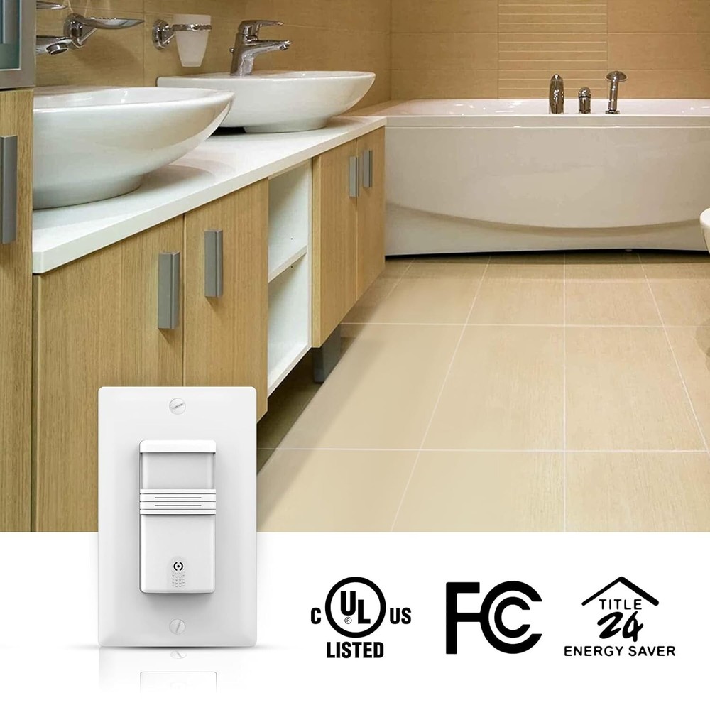 ECOELER 3Way Motion Sensor Light Switch in Wall Sensor for Led/Incandescent Bulb