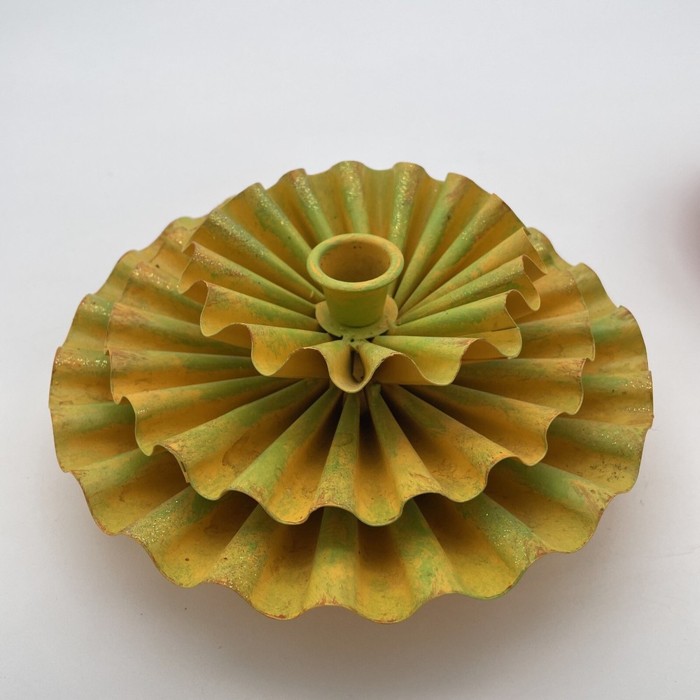 Zinnia Colorful Metal Candlestick Holders