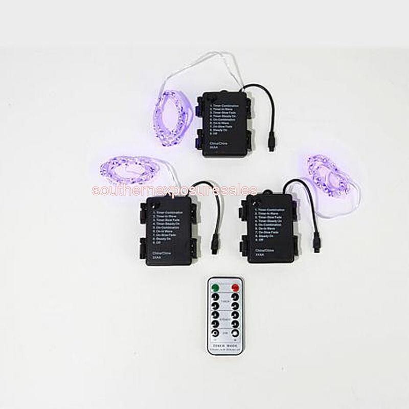 Winter Lane 3-Set Remote Multifunction 10' Micro LED String Lights, new w/batts