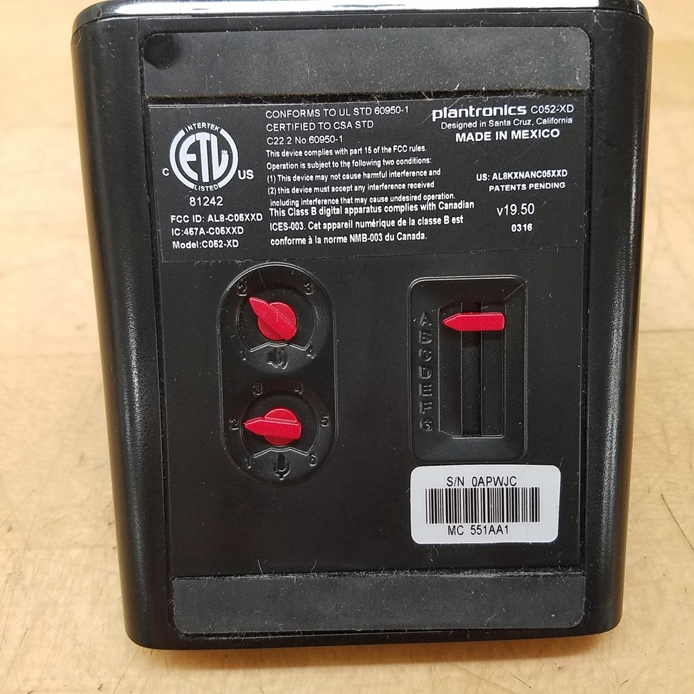 Plantronics C052-XD Base W/ Charger - USED