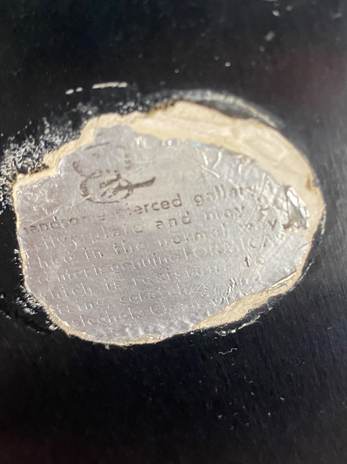 VTG William Adams Towle Serving Tray 16" Italy Silver Plate Black Formica