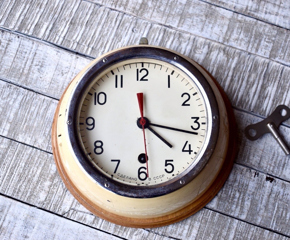 Vintage Soviet Ship Clock USSR Marine Ship Clock
