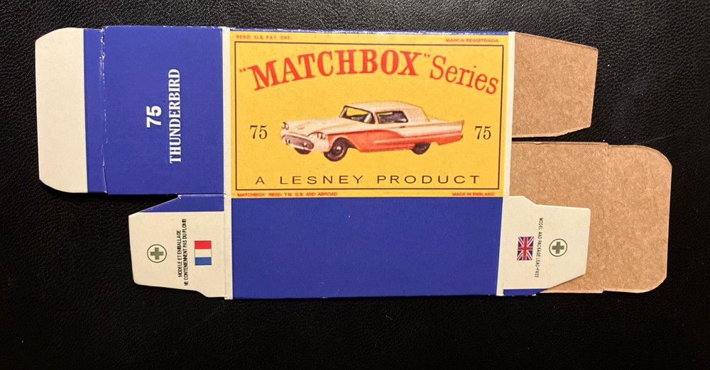 Matchbox #75 Thunderbird ‘61-‘65 Type D Repro Box