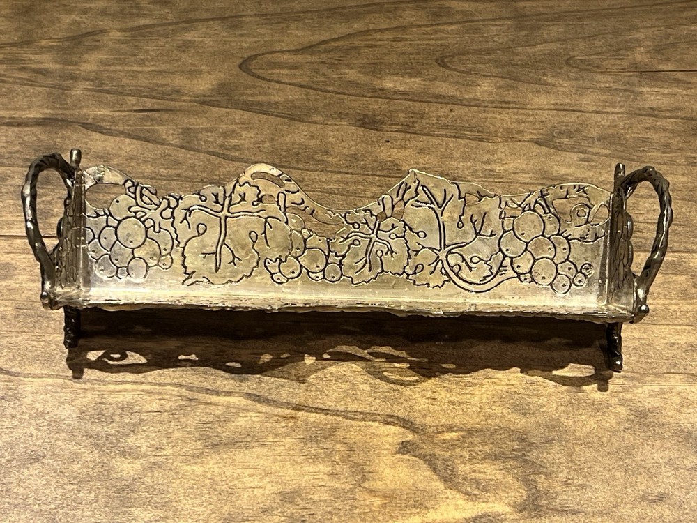 Vintage Studio Silversmiths Cracker Holder Grapevine Design Serve Ware 9” VTG