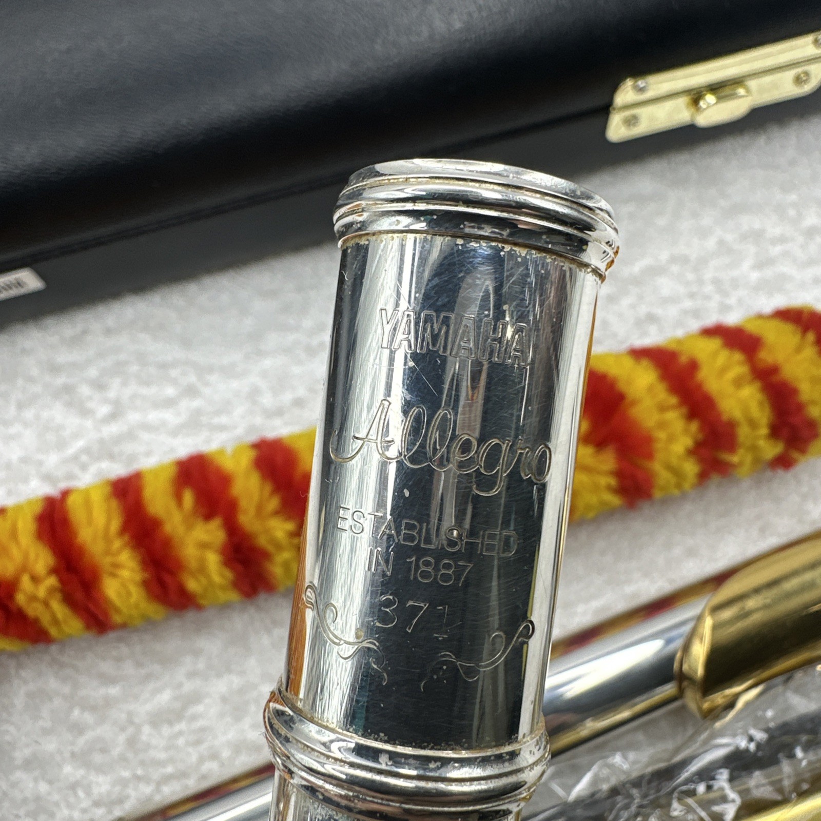 Yamaha Allegro YFL-371 371 Silver Head 925 Open Hole Flute Gold Plated Lip Plate