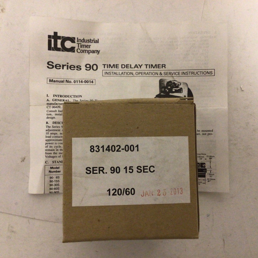 Industrial Timer Company Delay Timer 831402-001