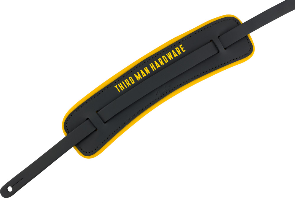 Fender x Third Man Hardware Leather Strap, Black/Yellow