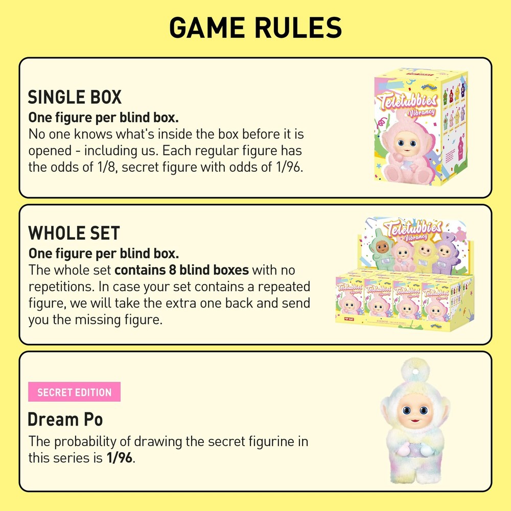 POP MART Teletubbies Vibrancy Series Single Box,