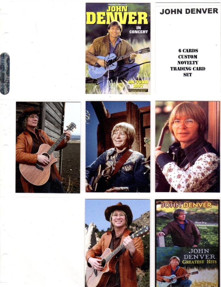 JOHN DENVER   CUSTOM   NOVELTY TRADING CARD 6 CARDS   SET