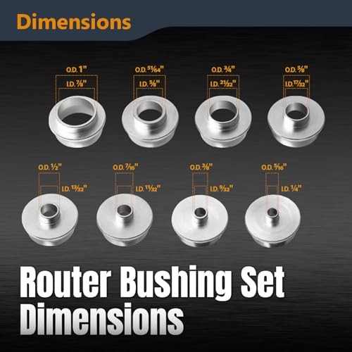 Powertec Router Bushing Guide Set 10 Pcs Router Template Guide Storage Case Fits