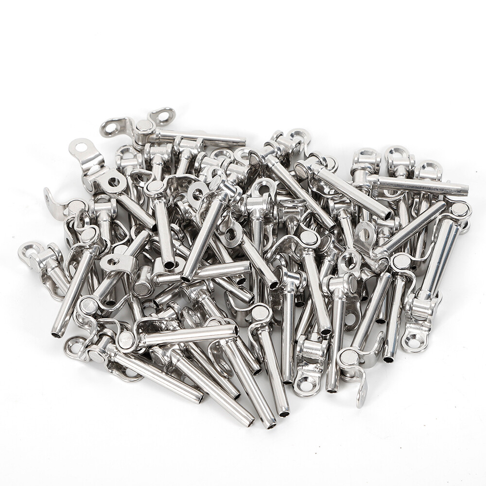 50x Stainless Steel Turnbuckle Tensioner Deck Toggle for 3/16" Cable Railing 316