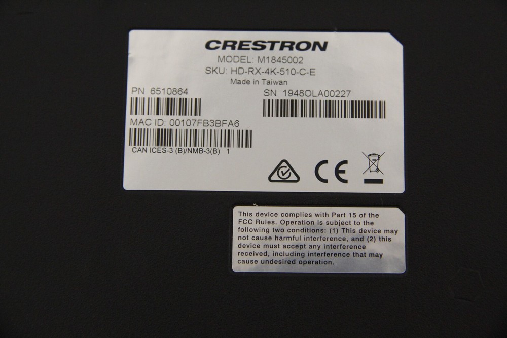 Crestron HD-RX-4K-510-C-E 4K Multiformat AV Switch And Receiver