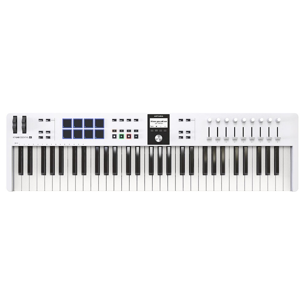 Arturia KeyLab Essential 61 - Universal MIDI Controller - 61 Key - White