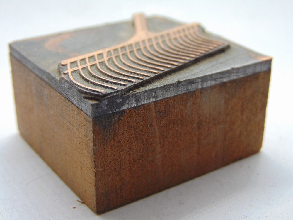 Printing Letterpress Printers Block Copper Rake