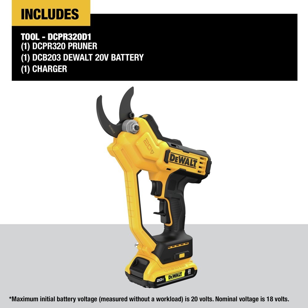 DeWalt DCPR320D1R 20V MAX 1-1/2 in. Cordless Pruner (2 Ah) Certified Refurbished
