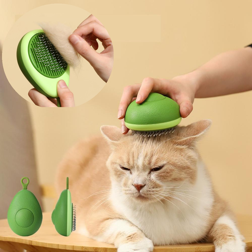 Creative Cat Grooming Comb Portable Massage Brush One-Button Remove Floating Hai
